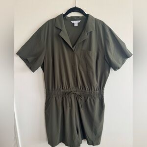 Athleta Olive Utility Short-Sleeve Jumpsuit